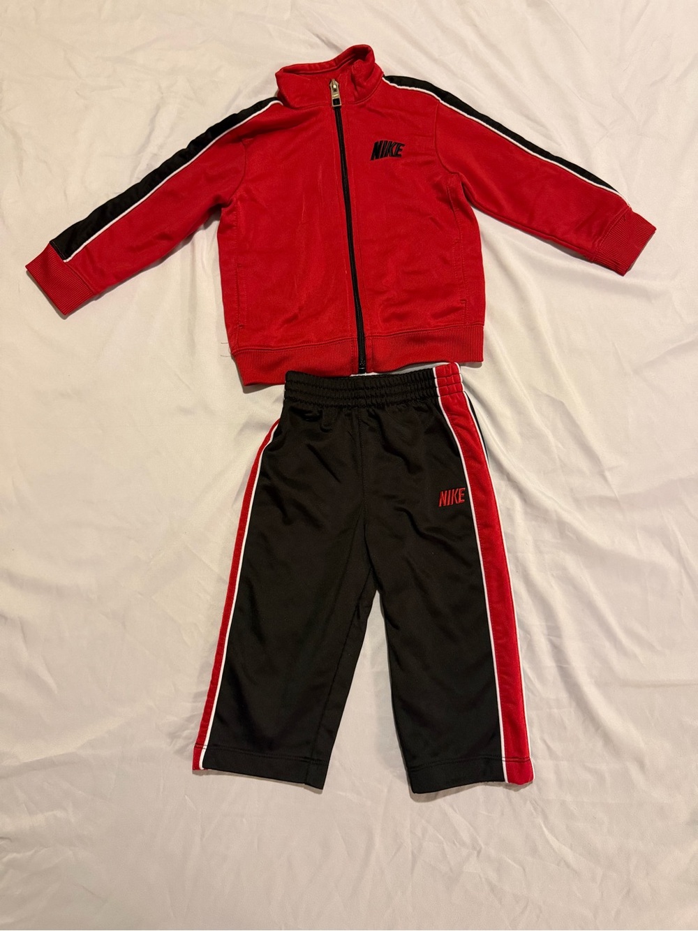 Nike Kids 18M Red and Black Track Jacket & Pants Set